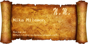 Nika Milemon névjegykártya